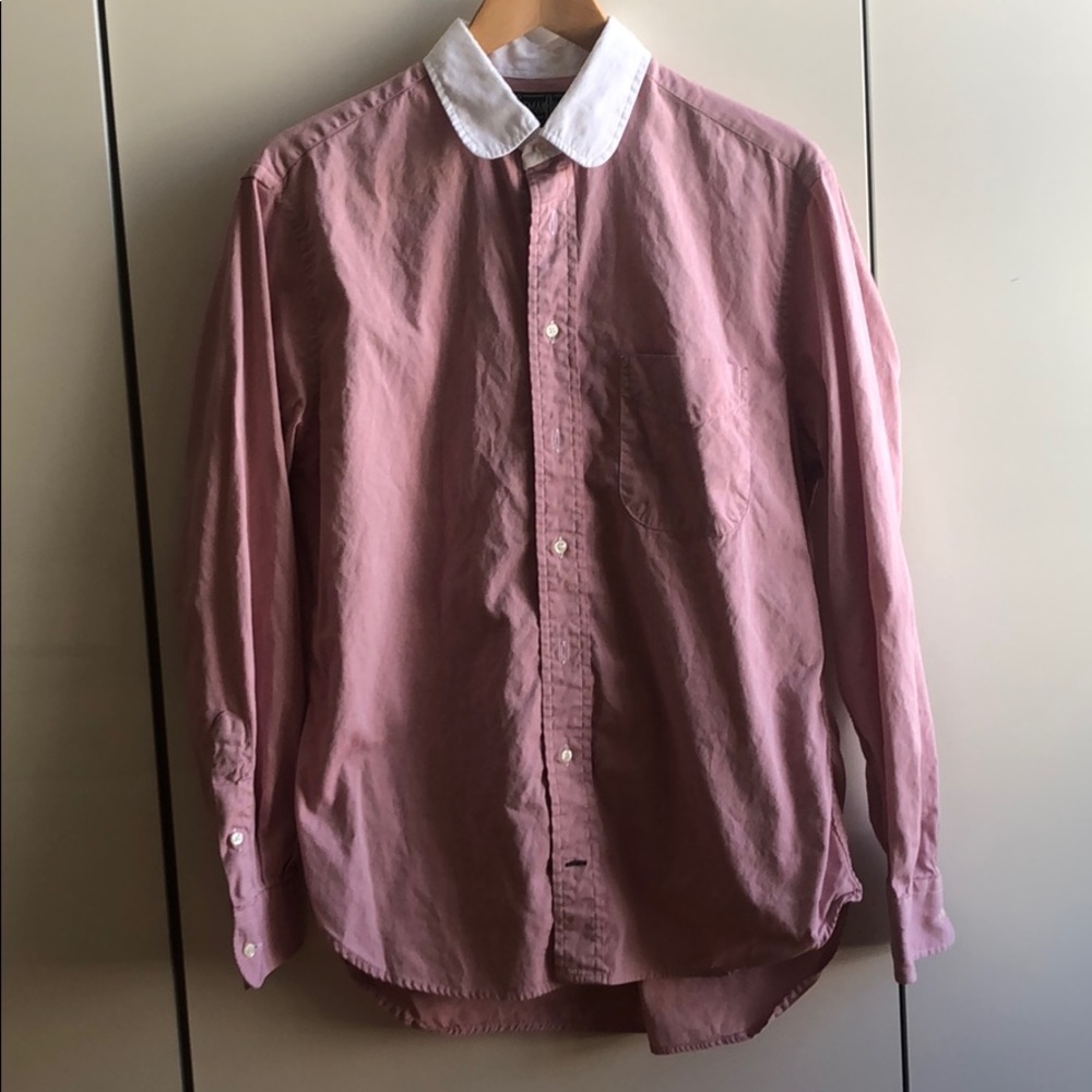Men’s Pink Button Down Shirt with White Collar